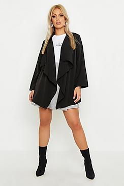 Boohoo Plus Waterfall Trench Coat