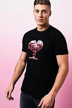 Boohoo Valentines Mushroom Cloud Printed T-shirt