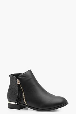 Boohoo Molly Glitter Back Chelsea Ankle Boot