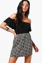 Boohoo Shelly Spot Print Skirt