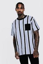 Boohoo Stripe Loose Fit T-shirt With Extended Neck