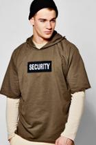 Boohoo Security Over The Head Raw Edge Hoodie Khaki