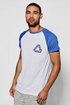 Boohoo Raglan Side Print T Shirt