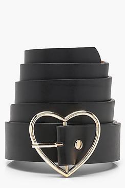 Boohoo Plus Katie Heart Buckle Boyfriend Belt