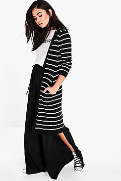 Boohoo Sarah Stripe Longline Cardigan