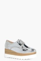 Boohoo Annabel Cleated Lace Up Brogue Silver