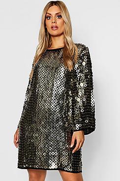 Boohoo Plus Premium Beaded Shift Dress