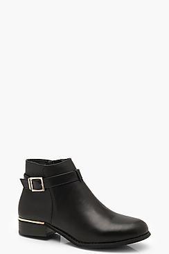 Boohoo Buckle Snake Back Chelsea Boots