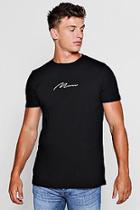 Boohoo Man Signature Chest Embroidered Longline T-shirt