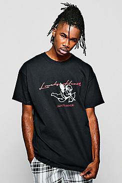 Boohoo Oversized Lonely Hearts T-shirt