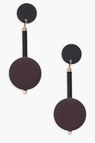 Boohoo Donna Black Circle Earrings