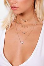 Boohoo Lucy Layered Diamante Chain Choker Necklace