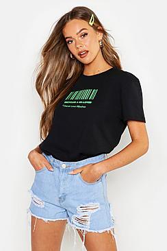 Boohoo Recycled & Re-loved Barcode Printed Tee