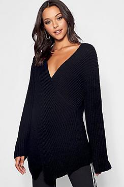 Boohoo Tall Wrap Front Jumper