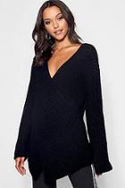 Boohoo Tall Wrap Front Jumper