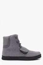 Boohoo Faux Suede High Top Trainer With Strap