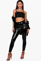 Boohoo Petite Vinyl High Waist Legging