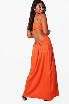 Boohoo Daisy Strappy Back Maxi Dress
