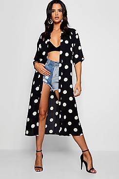 Boohoo Clara Polka Dot Kimono