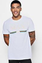 Boohoo Man Retro Multi Stripe Print T Shirt