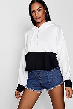 Boohoo Katy Cropped Panelled Sweat