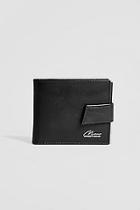 Boohoo Real Leather Foil Emboss Wallet With Tab