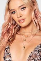 Boohoo Katie Chain Sovereign & Bar Layered Necklace