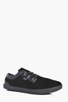 Boohoo Suede And Pu Panelled Lace Up Plimsoll Black