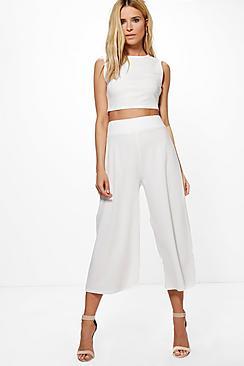 Boohoo Sally Boxy Crop Top & Culotte Co-ord