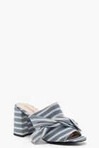 Boohoo Olivia Striped Knotted Front Mule Heels