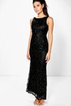 Boohoo Boutique Cher All Over Embellished Maxi Dress Black