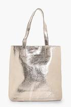 Boohoo Amy Metallic Textured Shopper Bag
