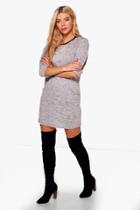 Boohoo Nicole Marl Knit Dress Grey