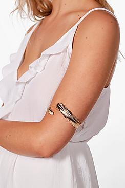 Boohoo Jade Feather Leaf Arm Cuff