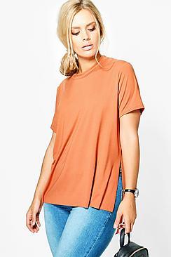 Boohoo Plus Helen Side Split Oversized Tee