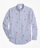 Brooks Brothers Milano Fit Seersucker With Lobsters Sport Shirt