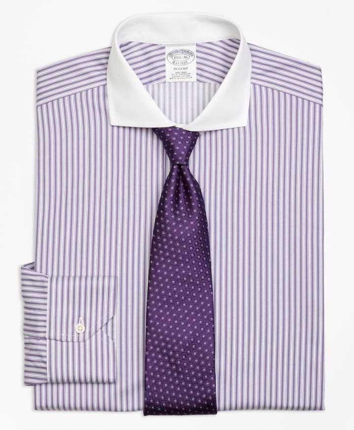 Brooks Brothers Slim Fitted Dress Shirt, Non-iron Bold Stripe