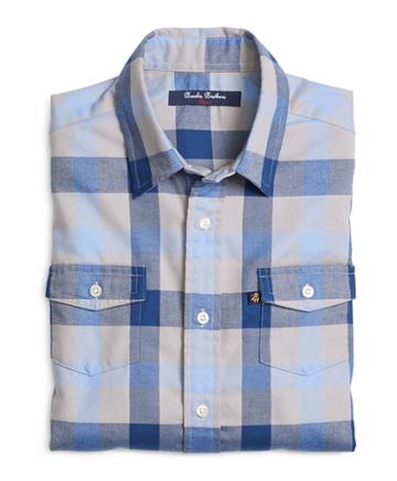 Brooks Brothers Flannel Large Plaid Sport Shirt