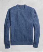 Brooks Brothers Men's Golden Fleece 3-d Knit Cashmere Cable-stitch Crewneck