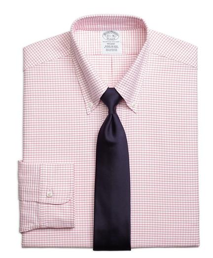 Brooks Brothers Original Polo Button-down Oxford Regent Fitted Dress Shirt, Small Windowpane