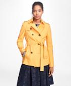 Brooks Brothers Women's Water-repellent Cotton-twill Trench Coat