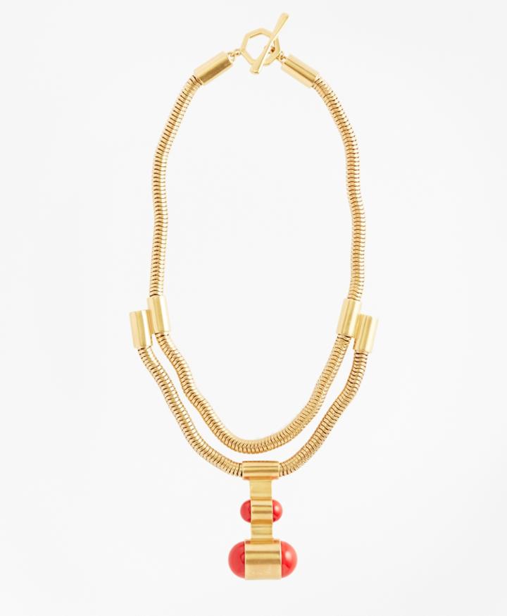 Brooks Brothers Women's Gold-plated Coil Pendant Necklace
