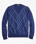 Brooks Brothers Men's Supima Cotton Double Raker V-neck Sweater