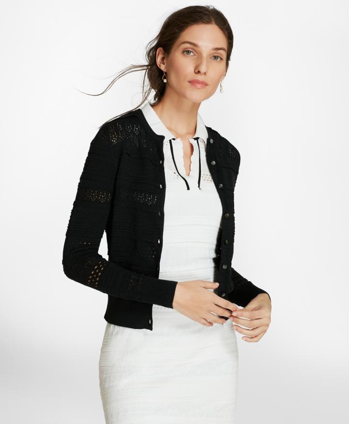 Brooks Brothers Women's Pointelle Supima Cotton Cardigan