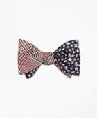 Brooks Brothers Plaid With Elephant Motif Reversible Bow Tie