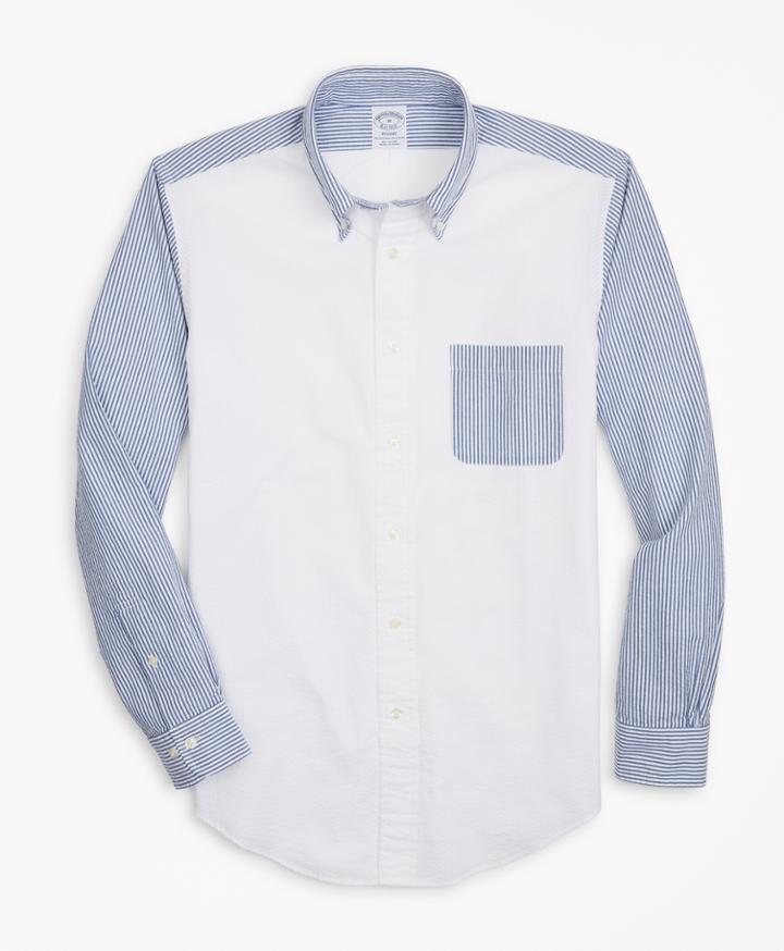 Brooks Brothers Men's Regent Fit Seersucker Fun Sport Shirt