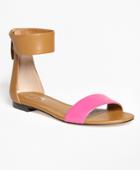 Brooks Brothers Women's Color-block Ankle-strap Sandals