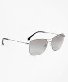 Brooks Brothers Men's Gunmetal Aviator Sunglasses