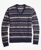 Brooks Brothers Men's Heritage Fair Isle V-neck Sweater