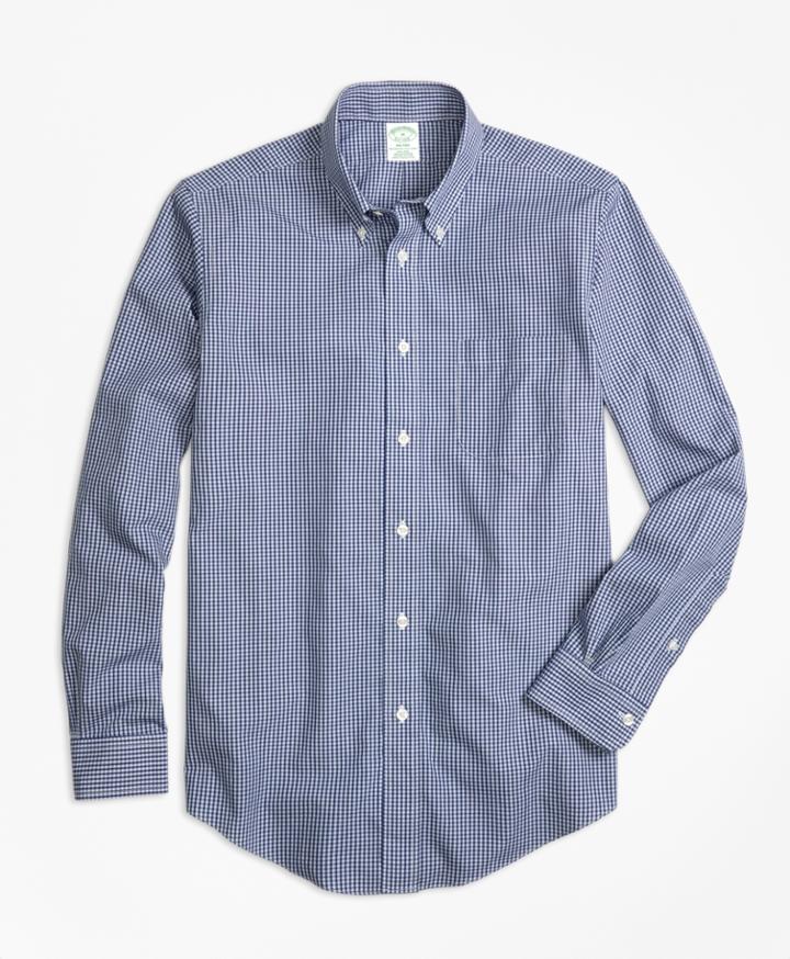 Brooks Brothers Men's Non-iron Milano Fit Micro Check Sport Shirt